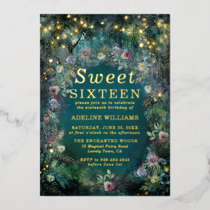 Enchanted Forest Rose Fairy Gold Magical Sweet 16
