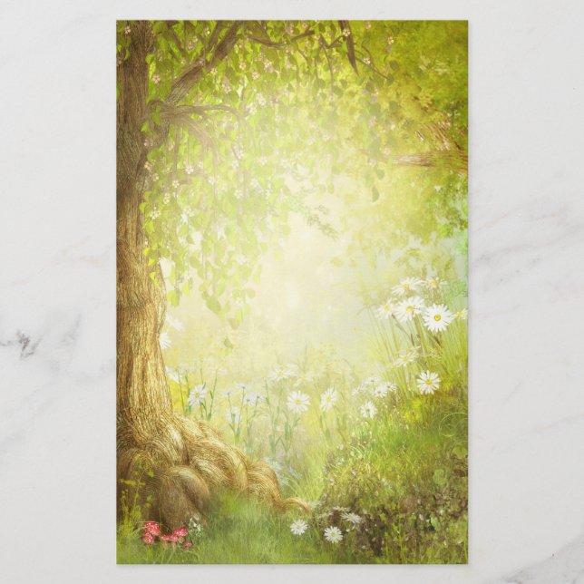 Enchanted Forest Scene Stationery (Front)