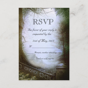 Enchanted Forest Scene Wedding RSVP Card