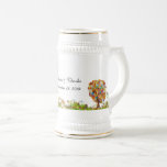 Enchanted Forest Side Branch Wedding Beer Stein<br><div class="desc">Earth tones with a brown trunk Folksy Flower Tree Whimsical Wildflower Bloom Wedding Collection with all the colours: Pink Terracotta Orange Coral Yellow Elegance and Blue Flowers Wedding Party. Picture a spring, summer or fall romantic whimsical swirl tree in an enchanted forest along an elegant country farmhouse road. Oh so...</div>