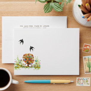 Enchanted Forest Side Branch Wedding Envelopes