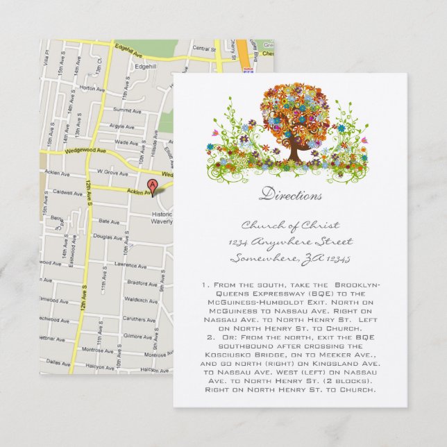 Enchanted Forest Side Branch Wedding Invitations (Front/Back)