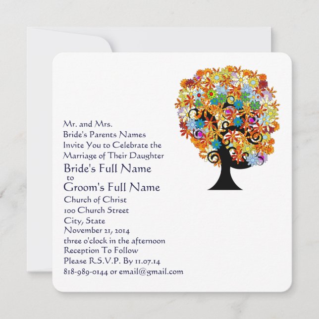 Enchanted Forest Side Branch Wedding Invitations (Front)