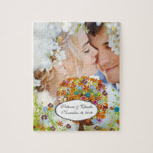 Enchanted Forest Side Branch Wedding Jigsaw Puzzle