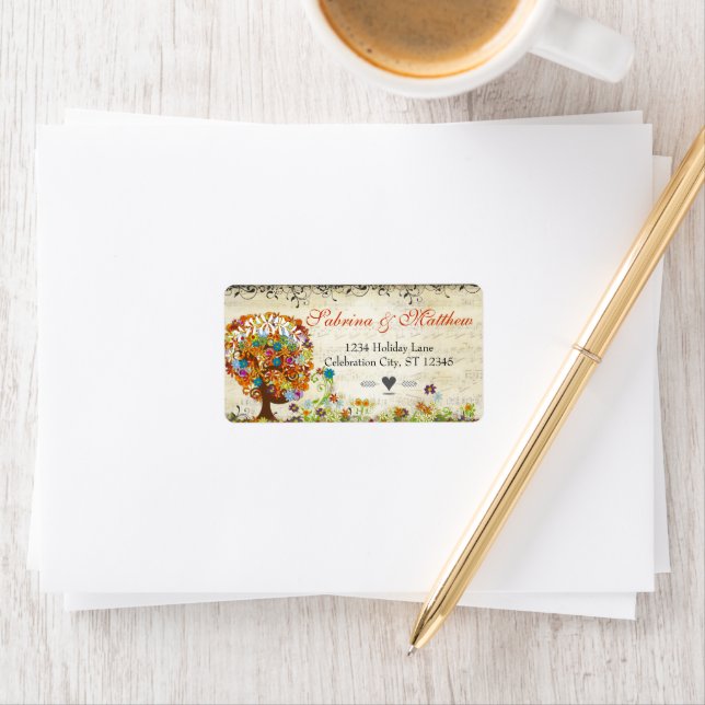 Enchanted Forest Side Branch Wedding Label (Insitu)