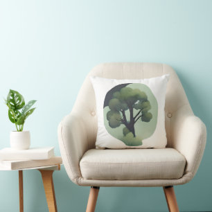 Enchanted Forest Silhouette – Tranquil Tree Art Cushion