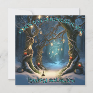 Enchanted Forest Solstice Path Greeting Print Holiday Card