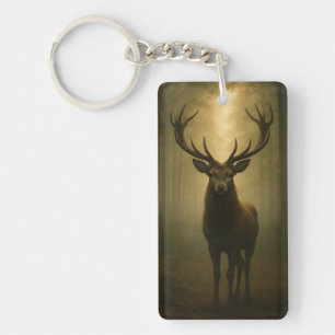 Enchanted Forest Stag – Ethereal Wildlife Art Key Ring