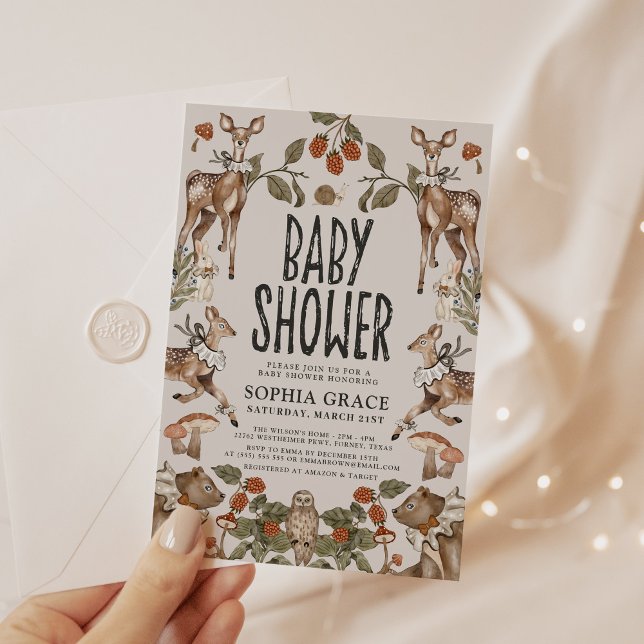 Enchanted Forest Storybook Baby Shower Invitation (Creator Uploaded)