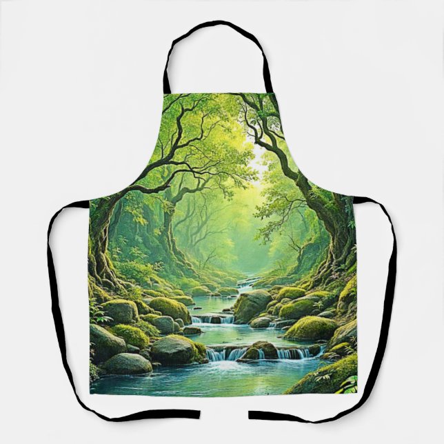Enchanted Forest Stream Design Apron (Front)