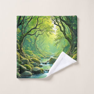 Enchanted Forest Stream Design Bath Towel Set