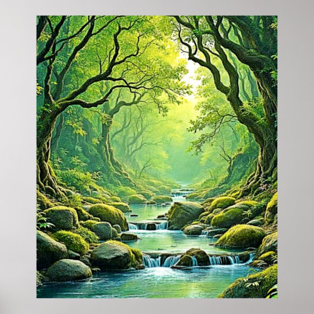 Enchanted Forest Stream Design Poster (Front)