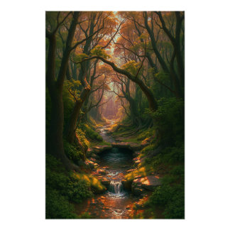 Enchanted Forest Stream Poster