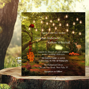 Enchanted Forest String Lights Wedding Invitation