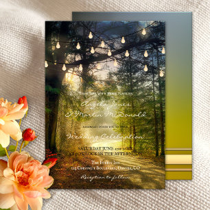 Enchanted Forest String Lights Wedding Invitation