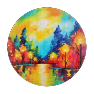 Enchanted Forest Sunset Cutting Board