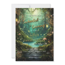 Enchanted Forest Sweet 16 Birthday Invitation