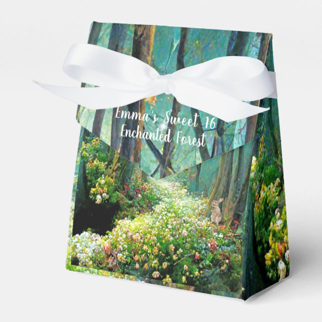 Enchanted Forest Sweet 16 Fairies Sparkling Lights Favour Box (Front Side)