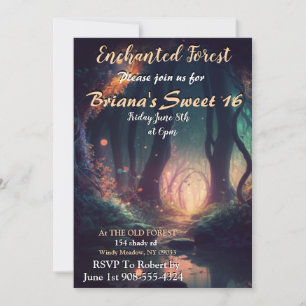 Enchanted Forest Sweet 16 Invitation