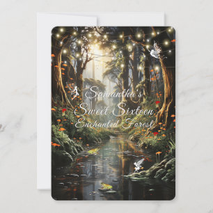 Enchanted Forest Sweet Sixteen Fairies Frogs Invitation