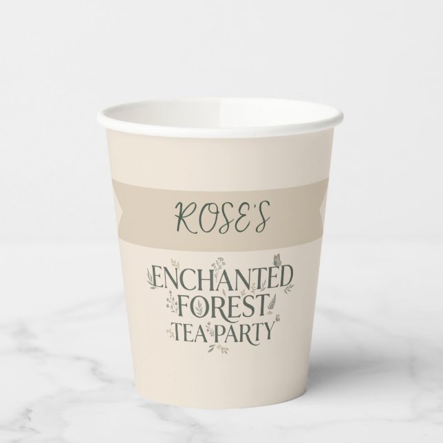 Enchanted Forest Tea Party Paper Cups (Left)