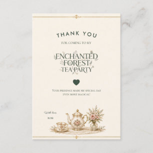 Enchanted Forest Tea Party Thank You Card