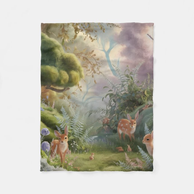 Enchanted Forest Textiles Fleece Blanket (Front)