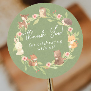 Enchanted Forest Thank You Classic Round Sticker