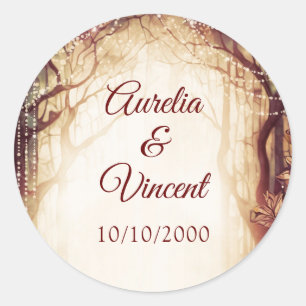 Enchanted Forest Wedding Classic Round Sticker