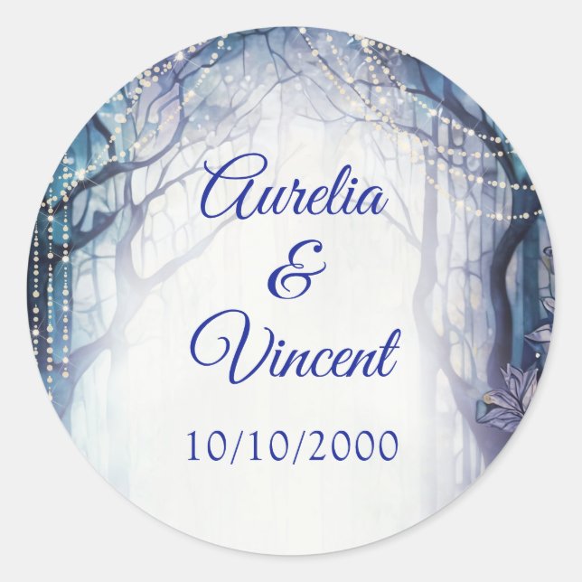 Enchanted Forest Wedding Classic Round Sticker (Front)
