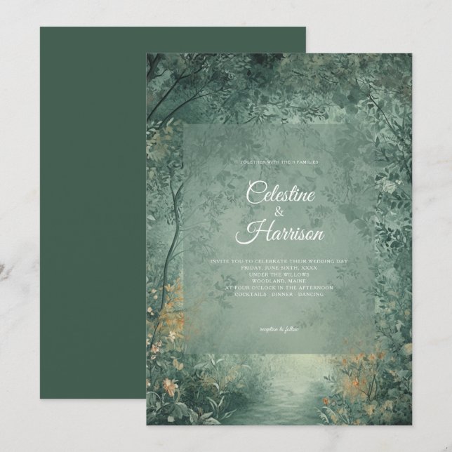Enchanted Forest Wedding Invitation (Front/Back)