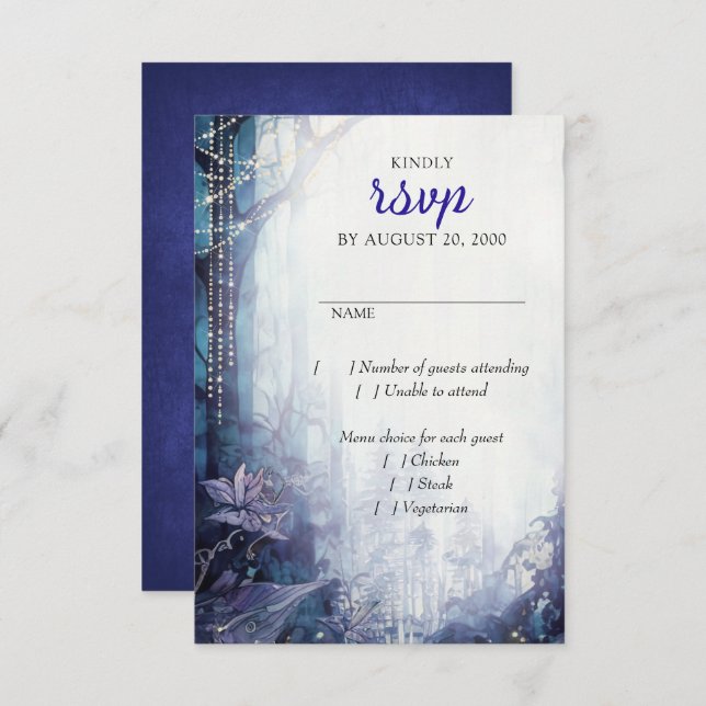 Enchanted Forest Wedding RSVP Card (Front/Back)