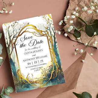 Enchanted Forest Wedding Save The Date Card