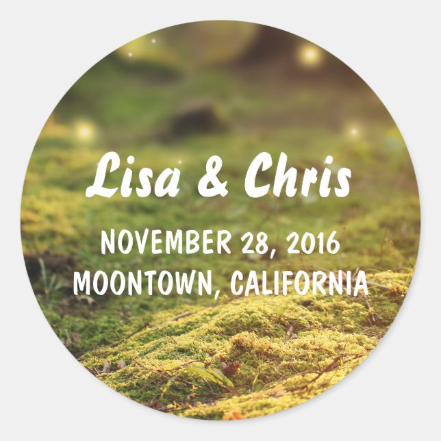 enchanted forest wedding stickers (Front)