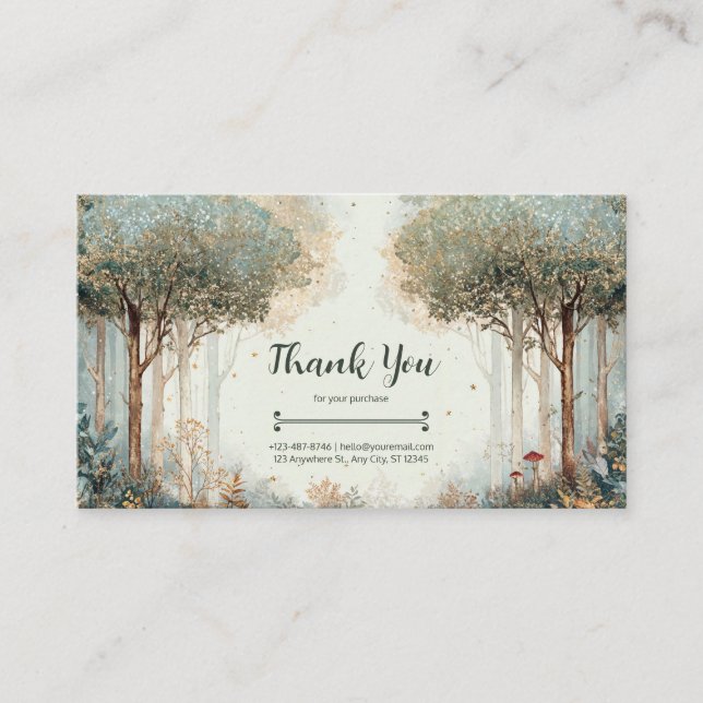 Enchanted Forest Whimsical & Ethereal Business Card (Front)