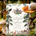 Enchanted Forest Woodland Animals Baby Shower Invitation<br><div class="desc">This cute and whimsical gender-neutral "enchanted forest" baby shower invitation features woodland animals, such as a bunny/rabbit, squirrel, hedgehog, deer, fox, mouse, bear, barn owl and butterflies with mushrooms. The reverse side features a light sage green background with floral patterns. Personalise it for your needs. You can find more bunny...</div>