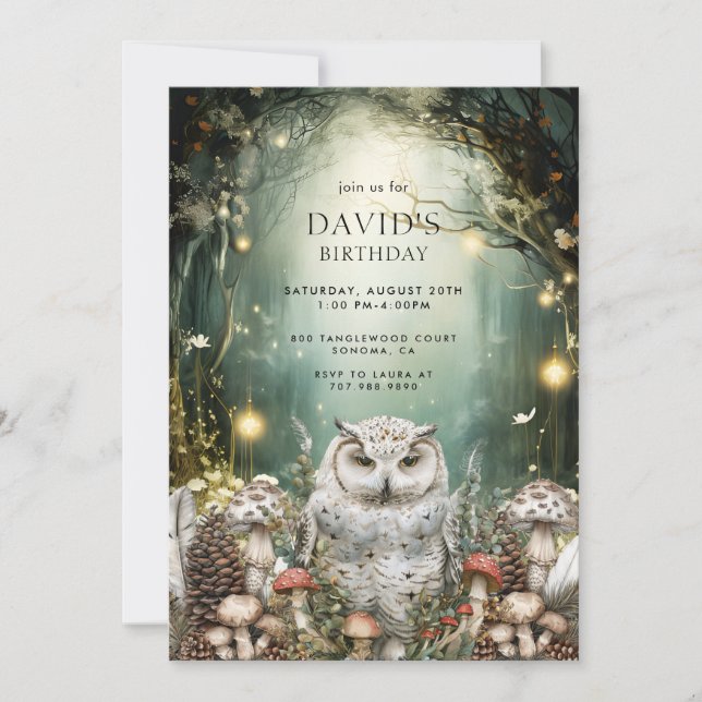 Enchanted Forest Woodland Animals Kid's Birthday Invitation (Front)