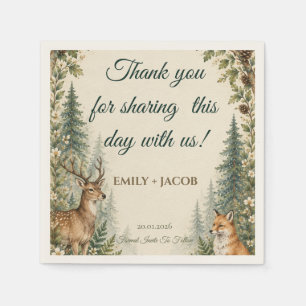 Enchanted Forest Woodland Animals Paper  Napkins