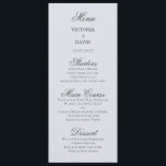 Enchanted Forest Woodland Blue Wedding Menu Card<br><div class="desc">Enchanted Forest Woodland Blue Wedding Menu Card. Text is fully customisable. Part of our Enchanted Wedding Invitation Suite. Featuring a stag deer looking at the forest moon on a misty night with flying ravens or crows. This collection features dark jewel autumn fall colours with purple, blue, grey, black , green...</div>