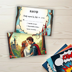 Enchanted Forest Woodland Castle Fairytale Wedding RSVP Card