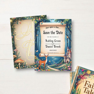 Enchanted Forest Woodland Castle Fairytale Wedding Save The Date