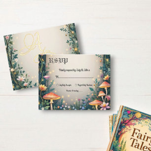 Enchanted Forest Woodland Fairytale Wedding RSVP Card