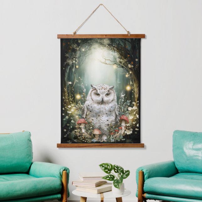 Enchanted Forest Woodland Owl Hanging Tapestry (Living Room)