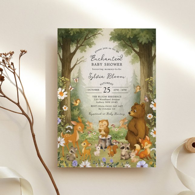 Enchanted Forest Woodland Storybook Baby Shower Invitation (Creator Uploaded)