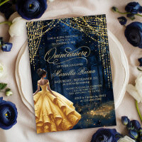Enchanted Forest Yellow Gold Quinceañera
