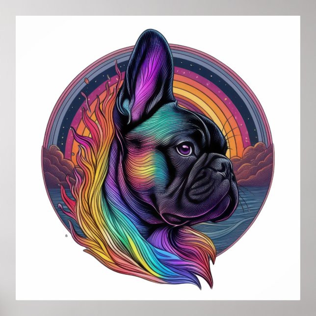 Enchanted Frenchie Unicorn Poster (Front)