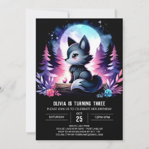 Enchanted Fun Wolf Birthday Invitation