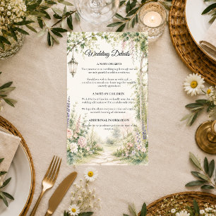 Enchanted Garden Arch Romance Wedding Enclosure Card