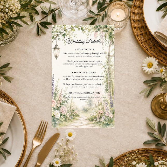 Enchanted Garden Arch Romance Wedding  Enclosure Card (Creator Uploaded)
