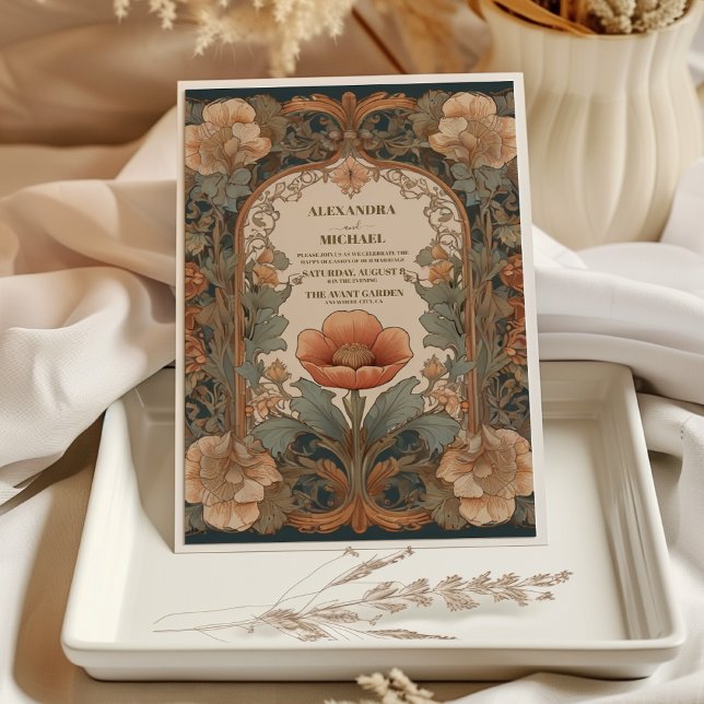 Enchanted Garden Art Nouveau Wedding Invitation (Creator Uploaded)